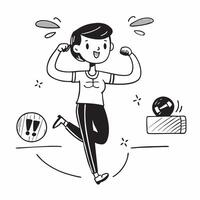 Simple flat design icon Girl with a hearing impairment enjoying a trampoline park concept as A girl with a hearing impairment joyfully bouncing at a trampoline park highlighting in Clear vector
