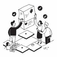 Simple flat design icon Foster family leading a workshop on building trust and stability concept as A foster family confidently leading a workshop on building trust and stability h Clear vector