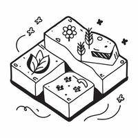 Simple flat design icon Floral Harmony Tiles concept as Tiles designed with a harmonious blend of various flowers that symbolize the unity and diversity of the festival flat illus Clear vector