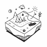 Simple flat design icon Flora and Fauna of Alpine Meadows concept as A detailed look at the unique flora and fauna thriving in Alpine meadows showcasing the ecosystems biodiversity Clear Set 2 vector