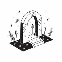Simple flat design icon Fiesta de Flores Arch Tiles concept as Tiles depicting the iconic flower arches that frame the pathways during the Feria de las Flores flat illustration in Clear Set 2 vector