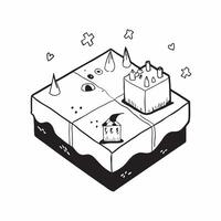 Simple flat design icon Fairytale Dream Tiles concept as Enchanted fairytale tiles featuring castles dragons and magical landscapes perfect for igniting childrens dreams flat illu Clear vector