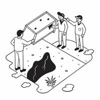 Simple flat design icon Environmentalists conducting a wildlife survey in a forest concept as Environmentalists conducting a wildlife survey in a forest highlighting biodiversity c Clear Set 2 vector