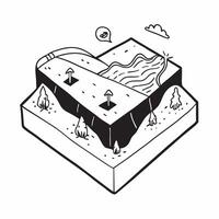 Simple flat design icon Erupting Volcano at Dusk concept as An erupting volcano under the colors of dusk casting a dramatic glow over the rugged landscape Simple flat illustration Clear vector