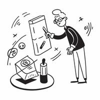 Simple flat design icon Elderly man with Alzheimers enjoying a painting session concept as An elderly man with Alzheimers joyfully painting emphasizing inclusion creativity and the Clear Set 2 vector