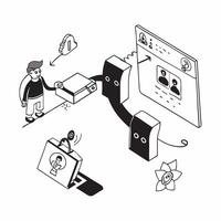 Simple flat design icon Encrypted Communication Channels concept as Professionals using encrypted communication channels to safeguard sensitive conversations and data exchangesSim Clear vector