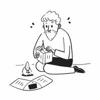 Simple flat design icon Elderly man with Alzheimers enjoying a painting session concept as An elderly man with Alzheimers joyfully painting emphasizing inclusion creativity and the Clear vector