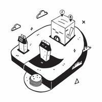 Simple flat design icon Eco Friendly Retail Practices concept as Retail stores implement eco friendly practices to reduce environmental impact and attract sustainability conscious Clear Set 2 vector