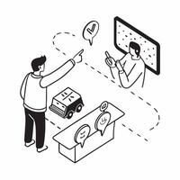 Simple flat design icon Driving Instructor at Work concept as A driving instructor guides a new driver providing calm instructions and encouragement during a driving lesson flat i Clear vector