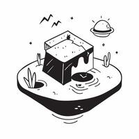Simple flat design icon Desert Oasis Hot Springs concept as In a stark desert landscape an oasis hot spring emerges as a vibrant haven for wildlife and spa goers alike flat illust Clear vector
