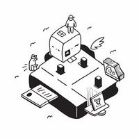 Simple flat design icon Delivery Drivers Day concept as A delivery driver on their route delivering packages with efficiency and a positive attitude flat illustration in isometric Clear vector