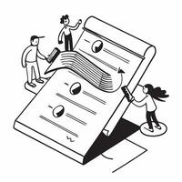 Simple flat design icon Data Privacy Legal Framework concept as Legal advisors working on developing a robust legal framework for data privacy within an organizationSimple flat il Clear vector