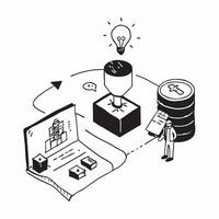 Simple flat design icon Corporate Renewable Energy concept as A corporation invests in renewable energy projects to power its operations sustainablySimple flat illustration in iso Clear Set 2 vector