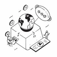 Simple flat design icon Corporate Carbon Footprint Reduction concept as Corporations undertake initiatives to measure and reduce their carbon footprint aligning with global sustain Clear vector
