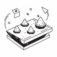 Simple flat design icon Close up of juicy watermelon slices on a picnic table concept as Close up of juicy watermelon slices on a picnic table with ample copyspace for text represe Clear vector