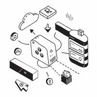 Simple flat design icon Cloud Data Management concept as Companies using cloud solutions to manage data privacy effectively ensuring secure storage and accessSimple flat illustrat Clear vector