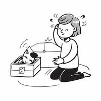 Simple flat design icon Child with epilepsy playing with his service dog concept as A child with epilepsy happily playing with his service dog emphasizing joy inclusion and the sup Clear vector
