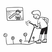 Simple flat design icon Boy with muscular dystrophy playing baseball concept as A boy with muscular dystrophy joyfully playing baseball with his team highlighting inclusion teamwor Clear Set 4 vector