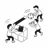 Simple flat design icon Boy with a prosthetic leg playing soccer with his team concept as A boy with a prosthetic leg joyfully playing soccer with his teammates showcasing resilien Clear Set 4 vector