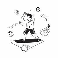 Simple flat design icon Boy with autism playing with therapy dog concept as A boy with autism enjoying playtime with his therapy dog showcasing the joy support and comfort that ani Clear Set 7 vector