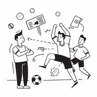 Simple flat design icon Boy with a prosthetic leg playing soccer with his team concept as A boy with a prosthetic leg joyfully playing soccer with his teammates showcasing resilien Clear Set 3 vector
