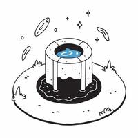 Simple flat design icon Bioluminescent Cove concept as A secluded cove lights up with the luminous blue of bioluminescent waves creating a hidden paradise at nightSimple flat illu Clear vector