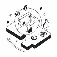Simple flat design icon Biodiversity Enhancement Projects concept as Companies engage in biodiversity enhancement projects to support ecosystem health and sustainability goalsSimp Clear vector