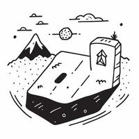 Simple flat design icon Autumn Colors in the Alps concept as Vibrant autumn colors blanket an Alpine meadow creating a striking contrast against the mountain backdropSimple flat i Clear Set 3 vector