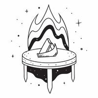Simple flat design icon Aurora Over Snowy Mountains concept as Vivid northern lights dance over snow capped mountains creating a mesmerizing winter landscape Simple flat illustrat Clear Set 2 vector