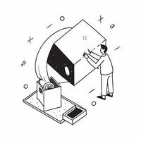 Simple flat design icon Astronomical Telescope Operations concept as A scientist operates a powerful astronomical telescope to observe distant galaxies enhancing our understanding Clear vector