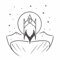 Simple flat design icon Aurora Borealis Over Snowy Mountains concept as Northern lights swirl over snowy mountains offering a breathtaking display of natures nighttime art flat il Clear vector