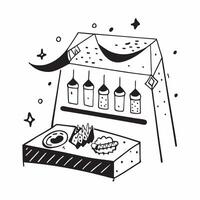 Simple flat design icon Artisan Market Tiles concept as Capturing the vibrant atmosphere of the artisan markets during the Feria de las Flores with colorful craft tiles flat illus Clear vector
