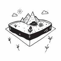 Simple flat design icon Alpine Solitude concept as A solitary peak stands tall among snow capped mountains a testament to solitude and untouched beauty Simple flat illustration in Clear vector