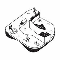 Simple flat design icon Alpine Meadows Trail Running concept as Trail runners challenge themselves in the vast and open Alpine meadows enjoying the natural terrain and scenerySimp Clear Set 2 vector