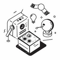 Simple flat design icon AI in Healthcare concept as An illustration of AI technology being used to automate diagnostics and patient treatment plans in healthcareSimple flat illust Clear vector