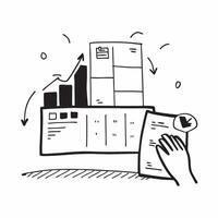 Silhouette of a warehouse and a predictive chart symbolizing inventory forecasting in double exposure with copy space concept as A silhouette of a warehouse intertwined with a pre Clear vector