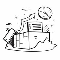 Silhouette of a warehouse and a rising bar graph symbolizing growth profit in double exposure with copy space concept as A silhouette of a warehouse intertwined with a rising bar Clear vector