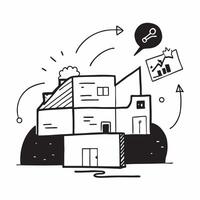 Silhouette of a warehouse and a layout efficiency chart symbolizing efficient warehouse planning in double exposure with copy space concept as A silhouette of a warehouse intertwi Clear vector
