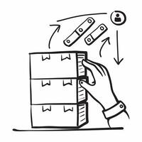 Silhouette of a storage rack and a profit analysis chart symbolizing financial growth in double exposure with copy space concept as A silhouette of a storage rack intertwined with Clear vector