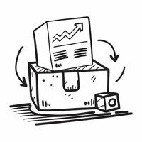 Silhouette of a shipping pallet and a demand forecast graph symbolizing inventory demand in double exposure with copy space concept as A silhouette of a shipping pallet intertwine Clear vector