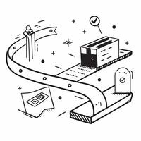Silhouette of a storage area and a CAD model symbolizing detailed warehouse layout in double exposure with copy space concept as A silhouette of a storage area intertwined with a Clear vector