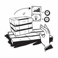 Silhouette of a pallet and a space utilization chart symbolizing warehouse space efficiency in double exposure with copy space concept as A silhouette of a pallet intertwined with Clear vector