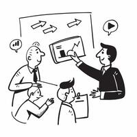 Sales Coach Improving Team Performance concept as A sales coach works with a sales team to boost their performance and refine their sales techniques in Photo Stock Concept Clear vector