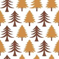 Rustic autumn trees seamless tile pattern with pine and birch for country inspired interiors concept as Pine and birch trees arranged seamlessly to create rustic and country inspir Clear Set 3 vector