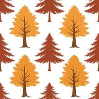 Rustic autumn trees seamless tile pattern with pine and birch for country inspired interiors concept as Pine and birch trees arranged seamlessly to create rustic and country inspir Clear Set 2 vector