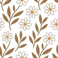 Rustic spring nature seamless pattern with wildflowers and soft earth tones for earthy country inspired designs concept as Earthy spring nature pattern with wildflowers and rustic Clear Set 2 vector