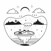 Romantic Evening Hot Springs concept as A romantic evening awaits at hot springs under the stars ideal for couples seeking a quiet and intimate escape in Photo Stock Concept Clear vector