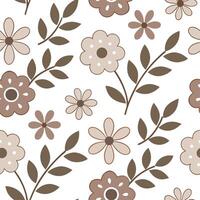 Retro summer flowers seamless pattern with vintage florals and muted earth tones for a nostalgic summer design concept as Nostalgic summer flower pattern with retro florals and mut Clear vector