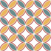 Retro geometric circles seamless pattern with overlapping shapes and vibrant hues for playful designs concept as Playful retro geometric circles pattern featuring overlapping shape Clear vector