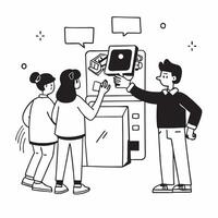 Retro Console Collectors Meet concept as Retro game enthusiasts gather at a collectors meet to buy sell and discuss classic consoles and games in Photo Stock Concept Clear vector